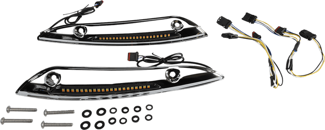 CUSTOM DYNAMICS 2040-2819 Windshield Trim - Sequential Turn Signal - Chrome