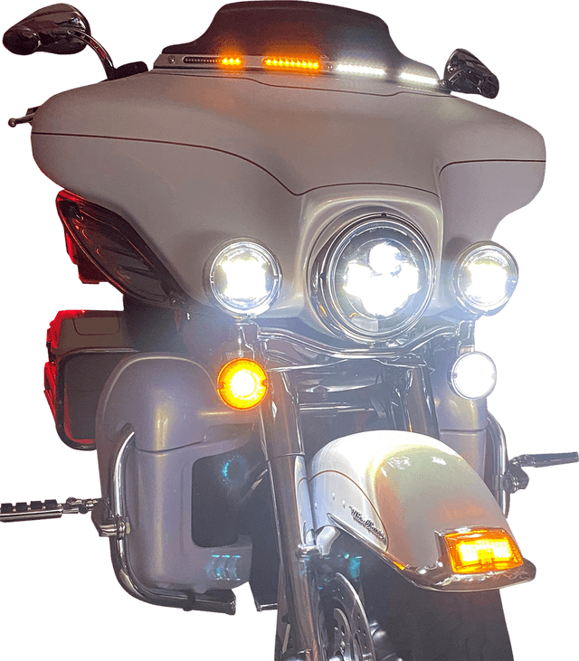CUSTOM DYNAMICS 2040-2831 Windshield Trim - Sequential Turn Signals - Chrome — image 2 of 2