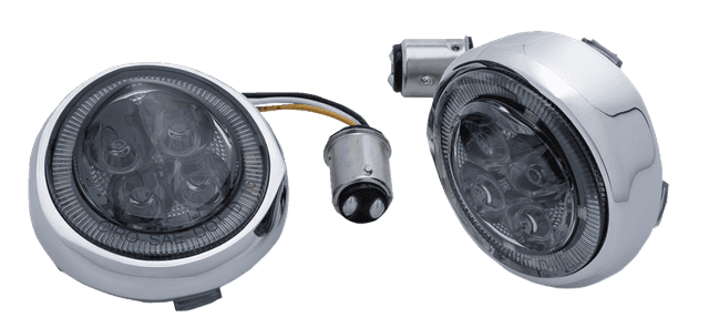 CIRO 2040-2861 Turn Signal Insert - Amber/White LED - Smoke Lens - Chrome — image 1 of 2