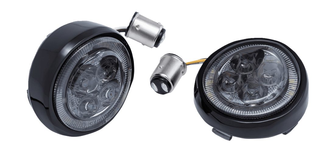 CIRO 2040-2862 Turn Signal Insert - Amber/White LED - Smoke Lens - Black