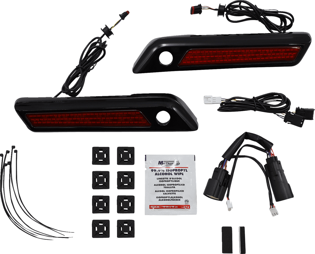 CUSTOM DYNAMICS 2040-2863 Latch Light - Saddlebag - Red - Black