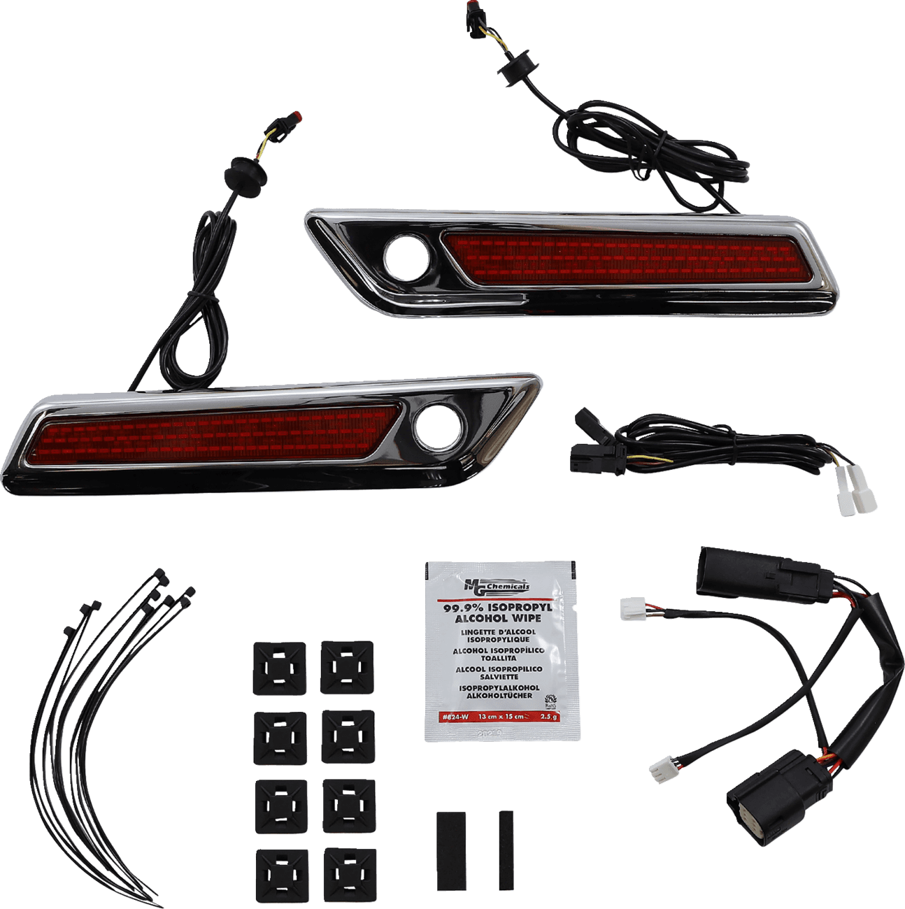 CUSTOM DYNAMICS 2040-2864 Latch Light - Saddlebag - Red - Chrome