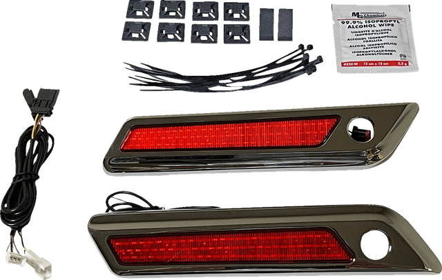 CUSTOM DYNAMICS 2040-2864 Latch Light - Saddlebag - Red - Chrome — image 2 of 2