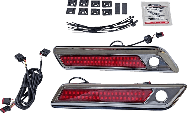 CUSTOM DYNAMICS 2040-2868 Latch Light - Saddlebag - Dual Color - Red - Chrome — image 2 of 2
