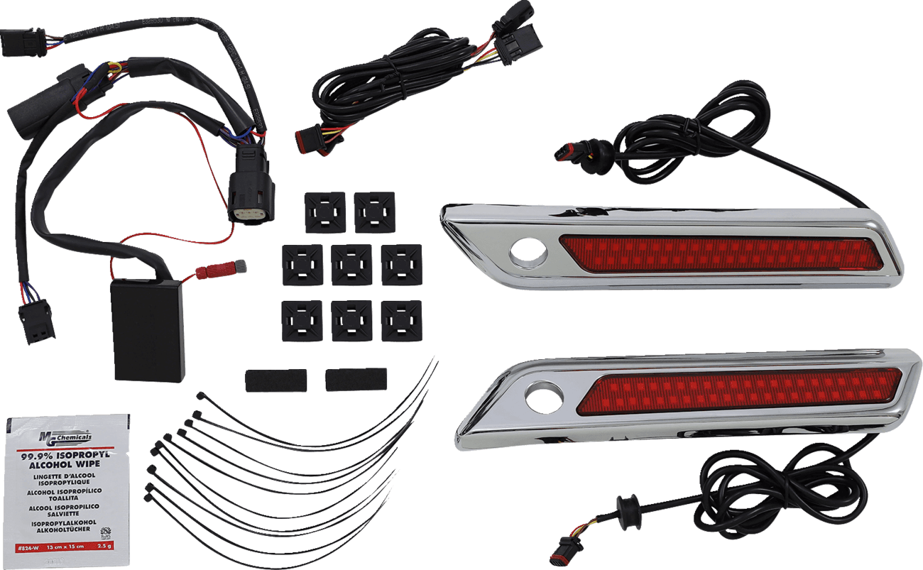 CUSTOM DYNAMICS 2040-2868 Latch Light - Saddlebag - Dual Color - Red - Chrome