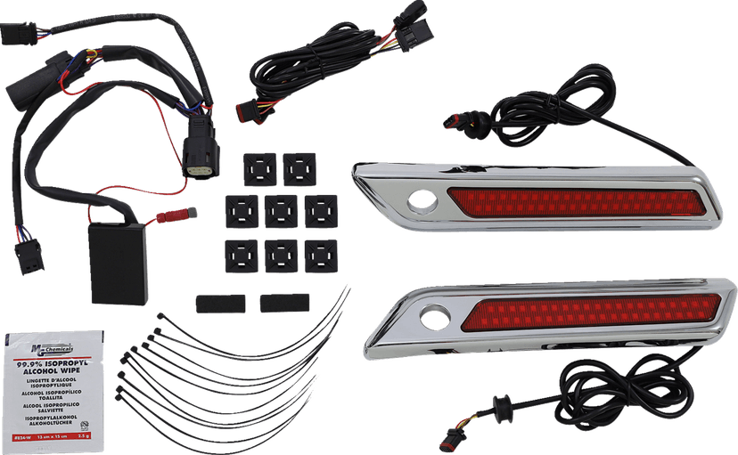 CUSTOM DYNAMICS 2040-2868 Latch Light - Saddlebag - Dual Color - Red - Chrome — image 1 of 2