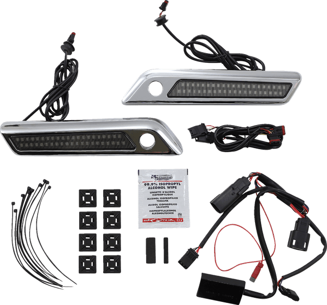 CUSTOM DYNAMICS 2040-2870 Latch Light - Saddlebag - Dual Color - Smoke - Chrome — image 1 of 4