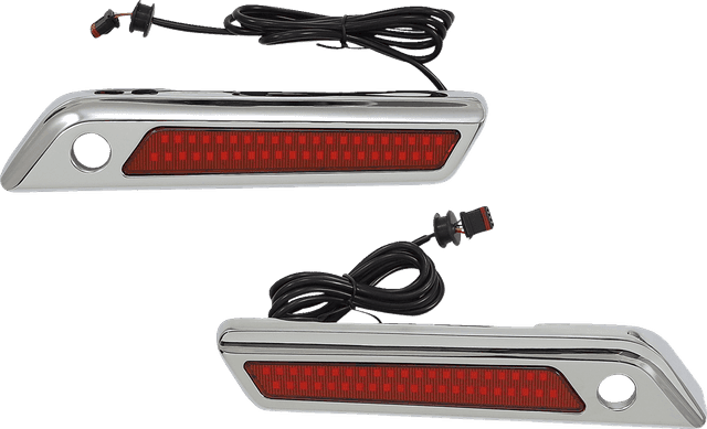 CUSTOM DYNAMICS 2040-2872 Latch Light - Saddlebag - Dual Color - Red - Chrome — image 1 of 2