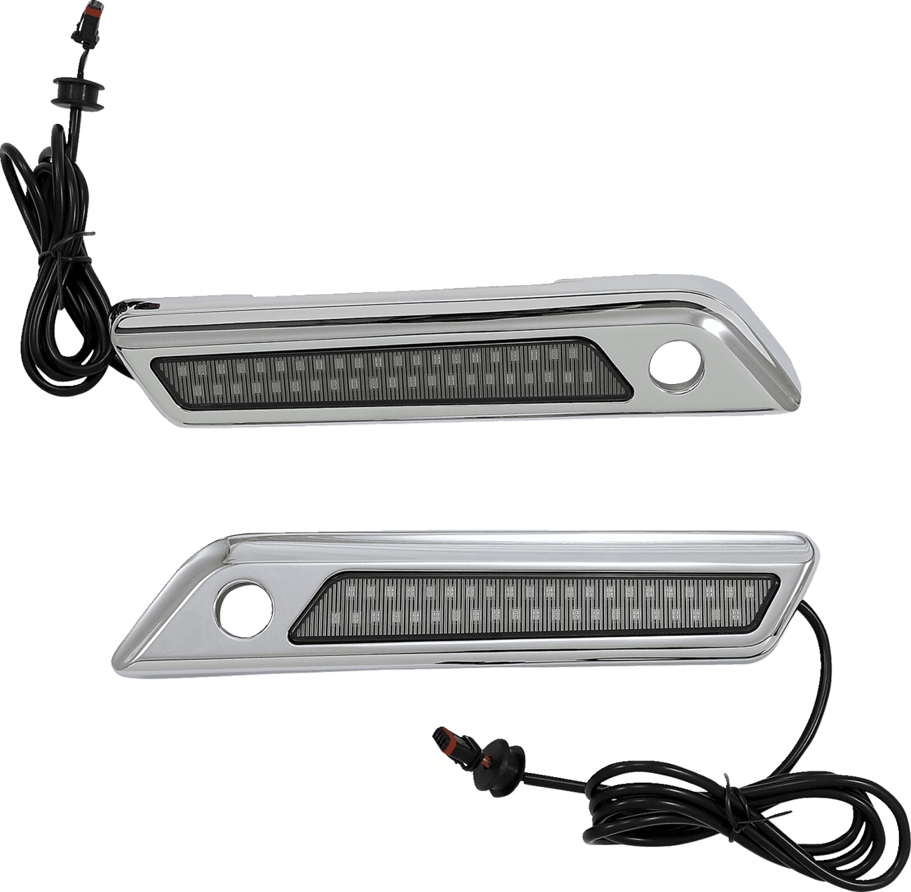 CUSTOM DYNAMICS 2040-2874 Latch Light - Saddlebag - Dual Color - Smoke - Chrome