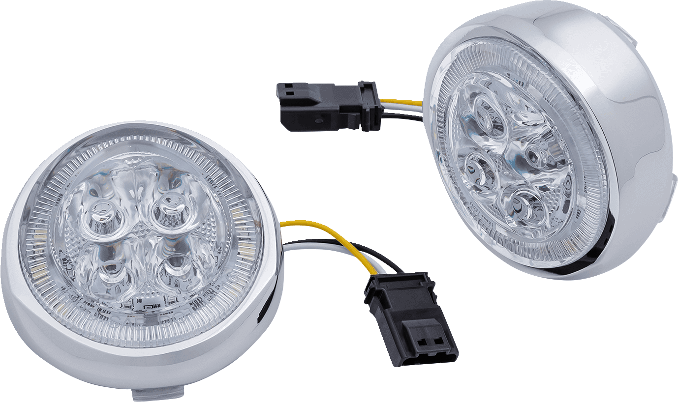 CIRO 2040-2907 Turn Signal Insert - Front - Chrome/Clear