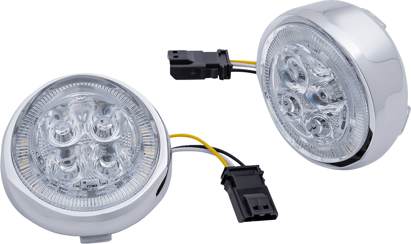 CIRO 2040-2907 Turn Signal Insert - Front - Chrome/Clear