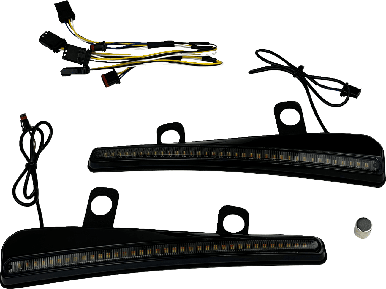 CUSTOM DYNAMICS 2040-3308 Windshield Trim - LED - Turn Signal - Black - Smoke Lens