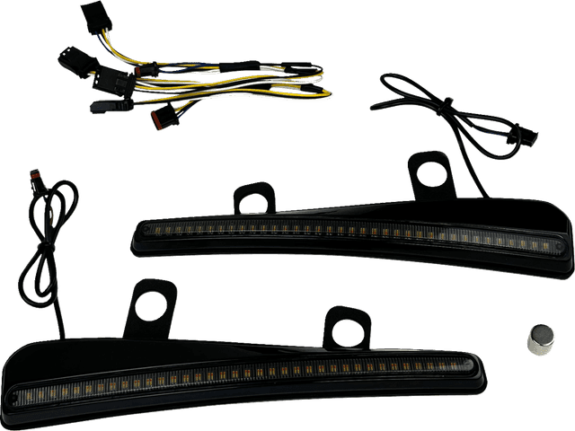 CUSTOM DYNAMICS 2040-3308 Windshield Trim - LED - Turn Signal - Black - Smoke Lens — image 1 of 5