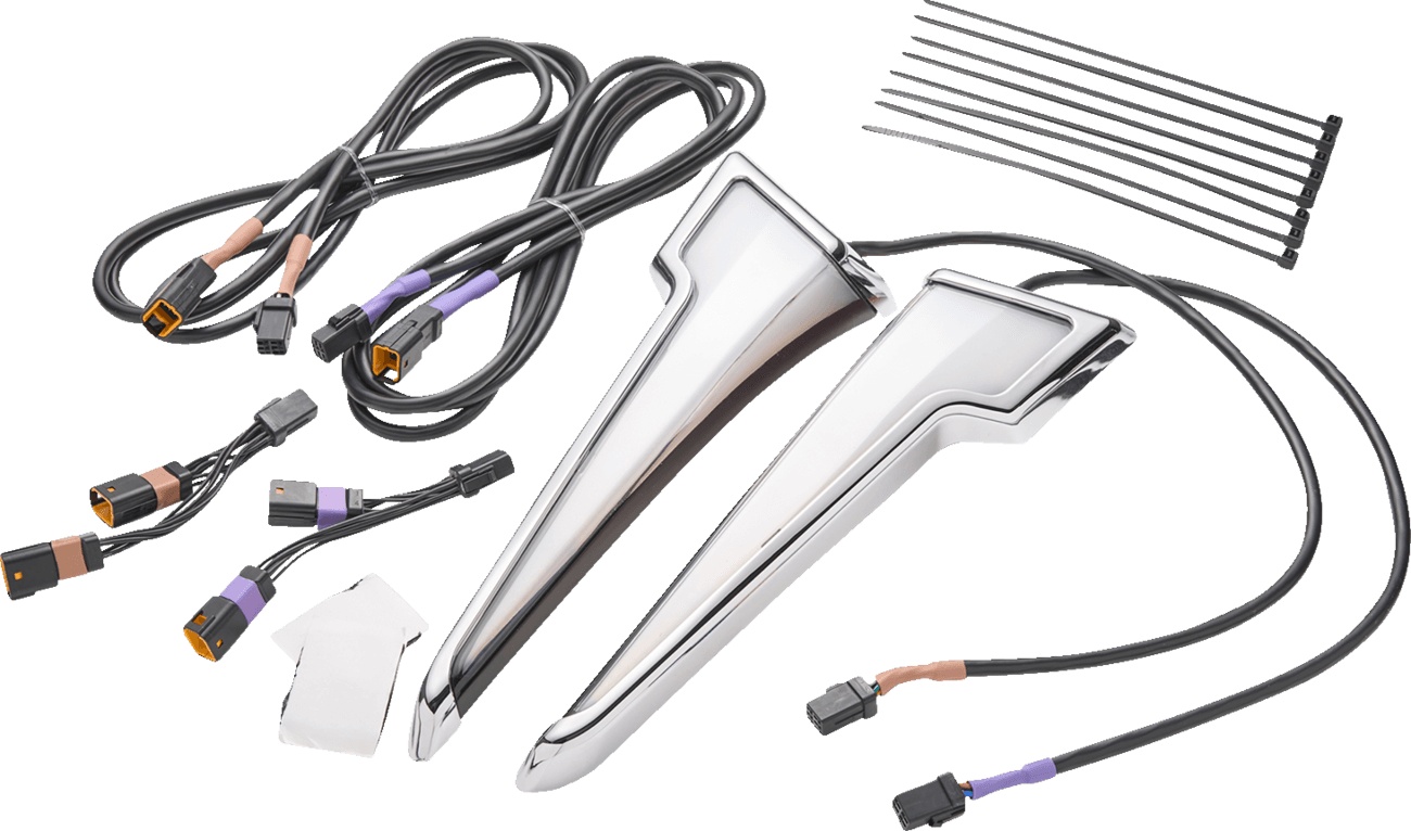 CIRO 2040-3431 Quill™ Fairing Light - w/Turn Signal - Chrome - FLHX