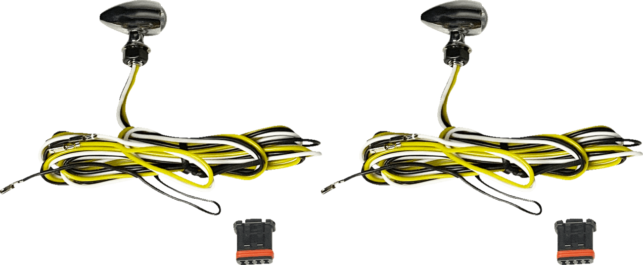 CUSTOM DYNAMICS 2040-3463 Micro Turn Signals - Dual - Amber/White - Chrome