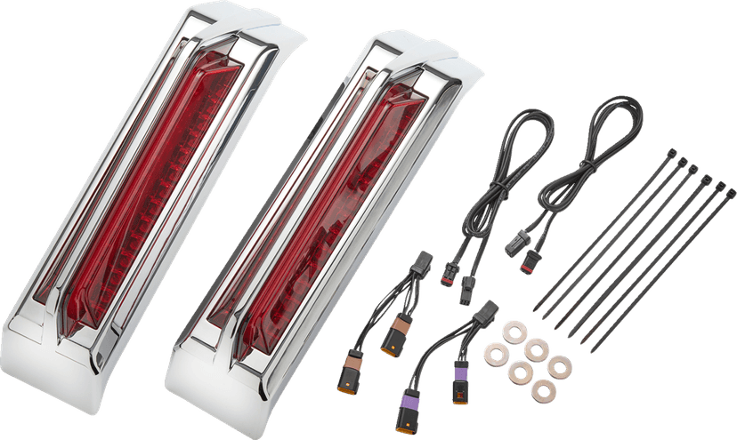 CIRO 2040-3483 Filler Panel Tail Lights - Red Lens - Chrome — image 1 of 5