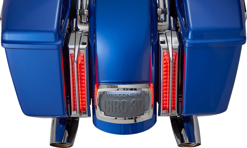 CIRO 2040-3483 Filler Panel Tail Lights - Red Lens - Chrome — image 4 of 5