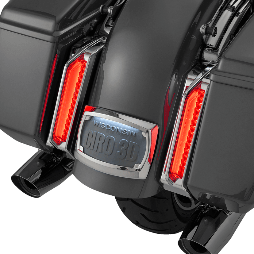 CIRO 2040-3483 Filler Panel Tail Lights - Red Lens - Chrome — image 2 of 5