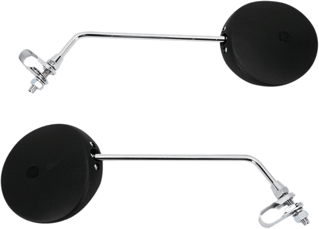 EMGO 2064510 Mirrors - Side View - Round - 9" Stem - Black Head/Chrome Stem/Tinted Glass - Pair - Universal — image 2 of 2