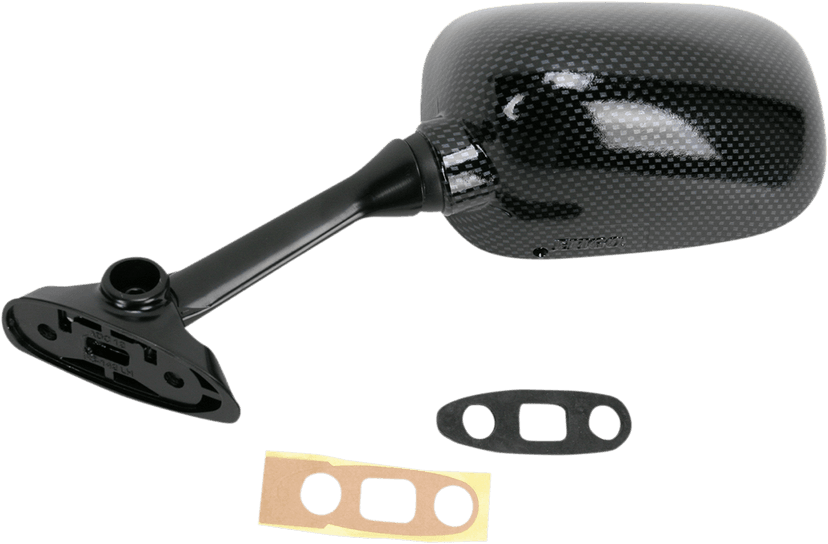 EMGO 20-69724 Mirror - Side View - Carbon Fiber - Rectangle - Left - Suzuki — image 2 of 2