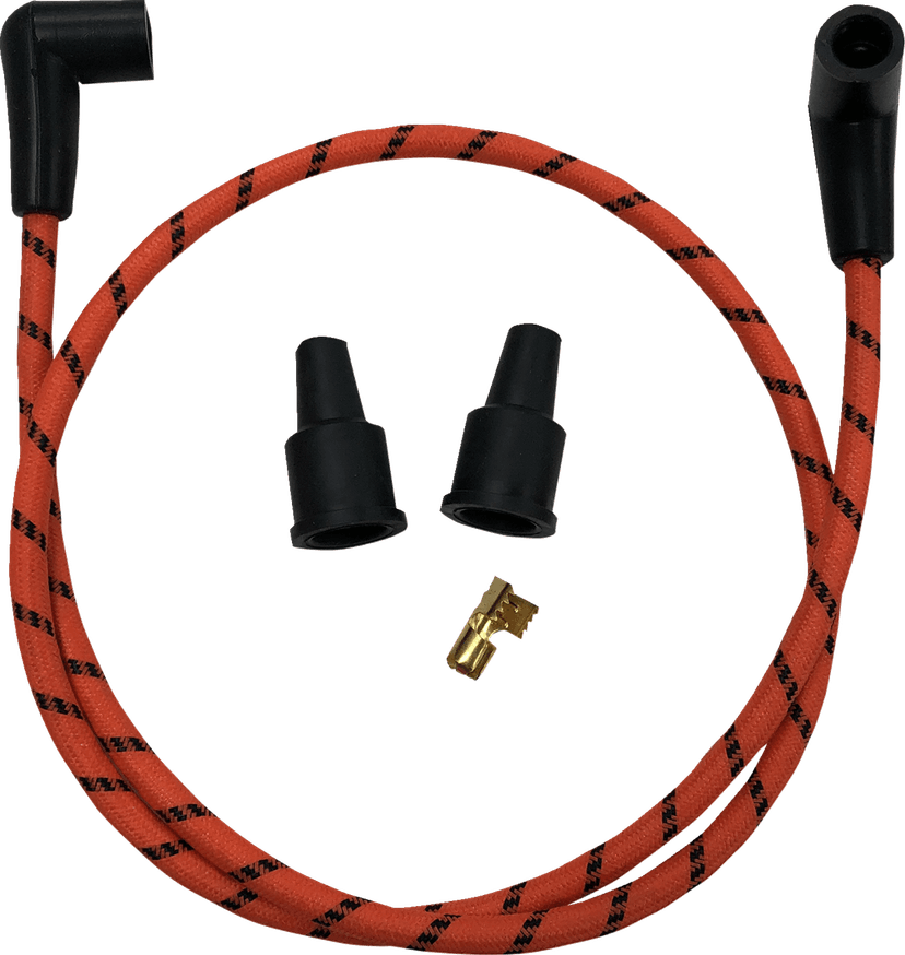 DRAG SPECIALTIES 2104-0400 Plug Wires - Braided - Orange/Black