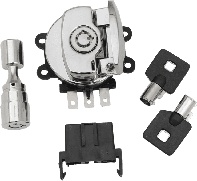 DRAG SPECIALTIES 2106-0252 Side Hinge Ignition Switch with Fork Lock - Chrome — image 1 of 2