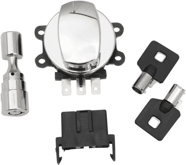 DRAG SPECIALTIES 2106-0252 Side Hinge Ignition Switch with Fork Lock - Chrome — image 2 of 2