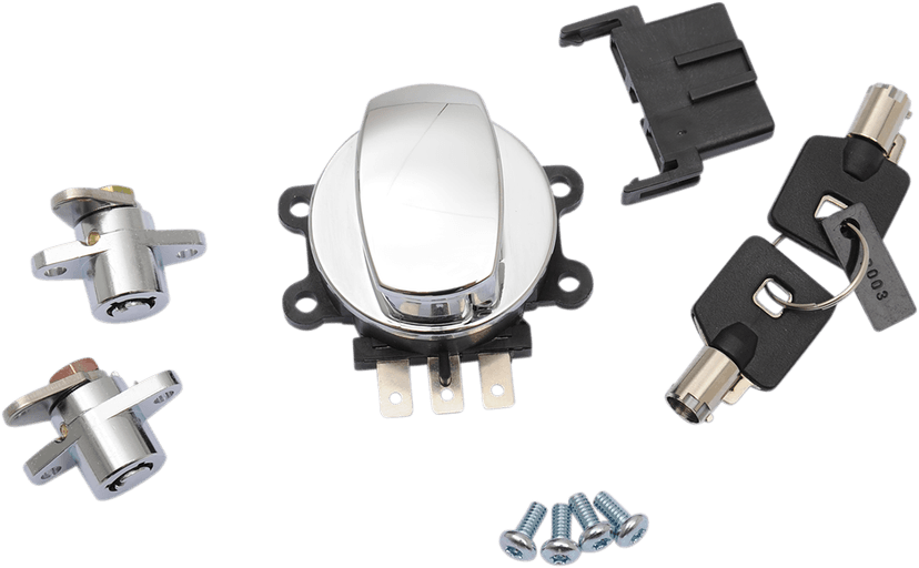 DRAG SPECIALTIES 2106-0407 Side Hinge Ignition Switch with Saddlebag Lock - Chrome — image 2 of 2