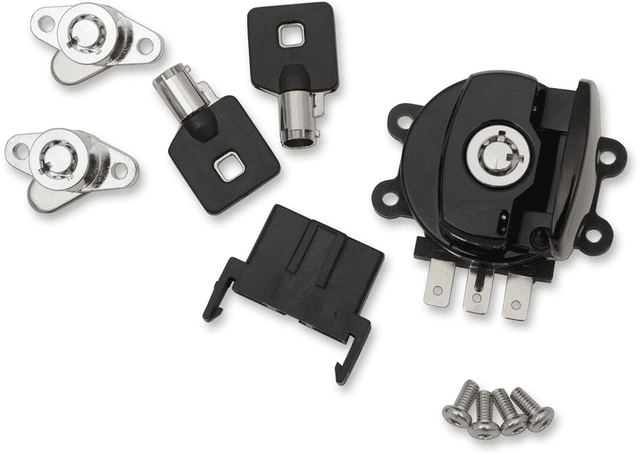DRAG SPECIALTIES 2106-0408 Side Hinge Ignition Switch with Saddlebag Lock - Gloss Black