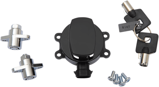 DRAG SPECIALTIES 2106-0412 Side Hinge Ignition Switch with Saddlebag Lock - Gloss Black — image 2 of 2