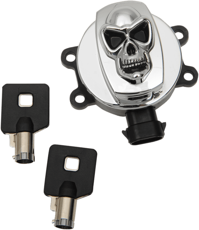DRAG SPECIALTIES 2106-0420 Ignition Switch - Skull - Chrome — image 1 of 2