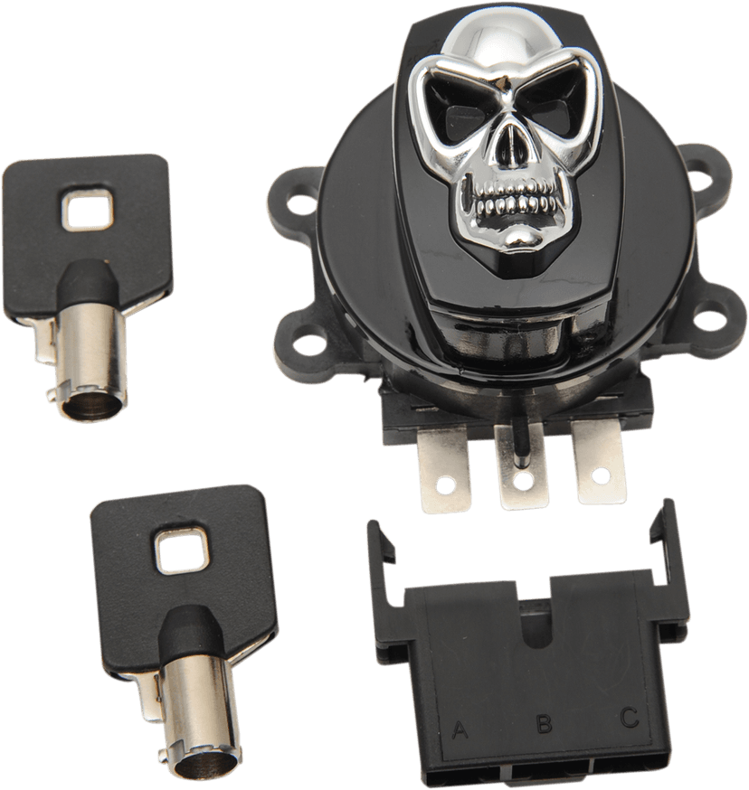 DRAG SPECIALTIES 2106-0423 Ignition Switch - Skull - Black — image 1 of 2