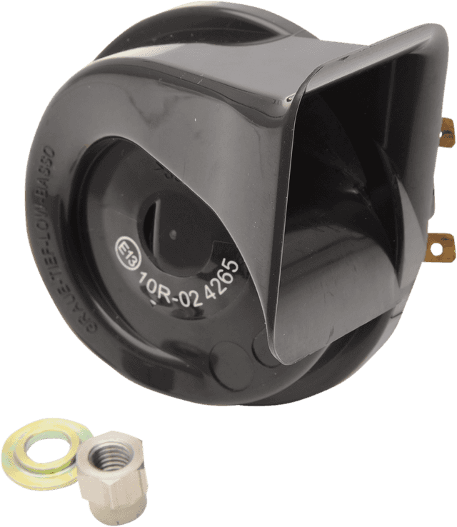 DRAG SPECIALTIES 2107-0156 Horn - 12 V - Black - '90-'26 Harley Davidson