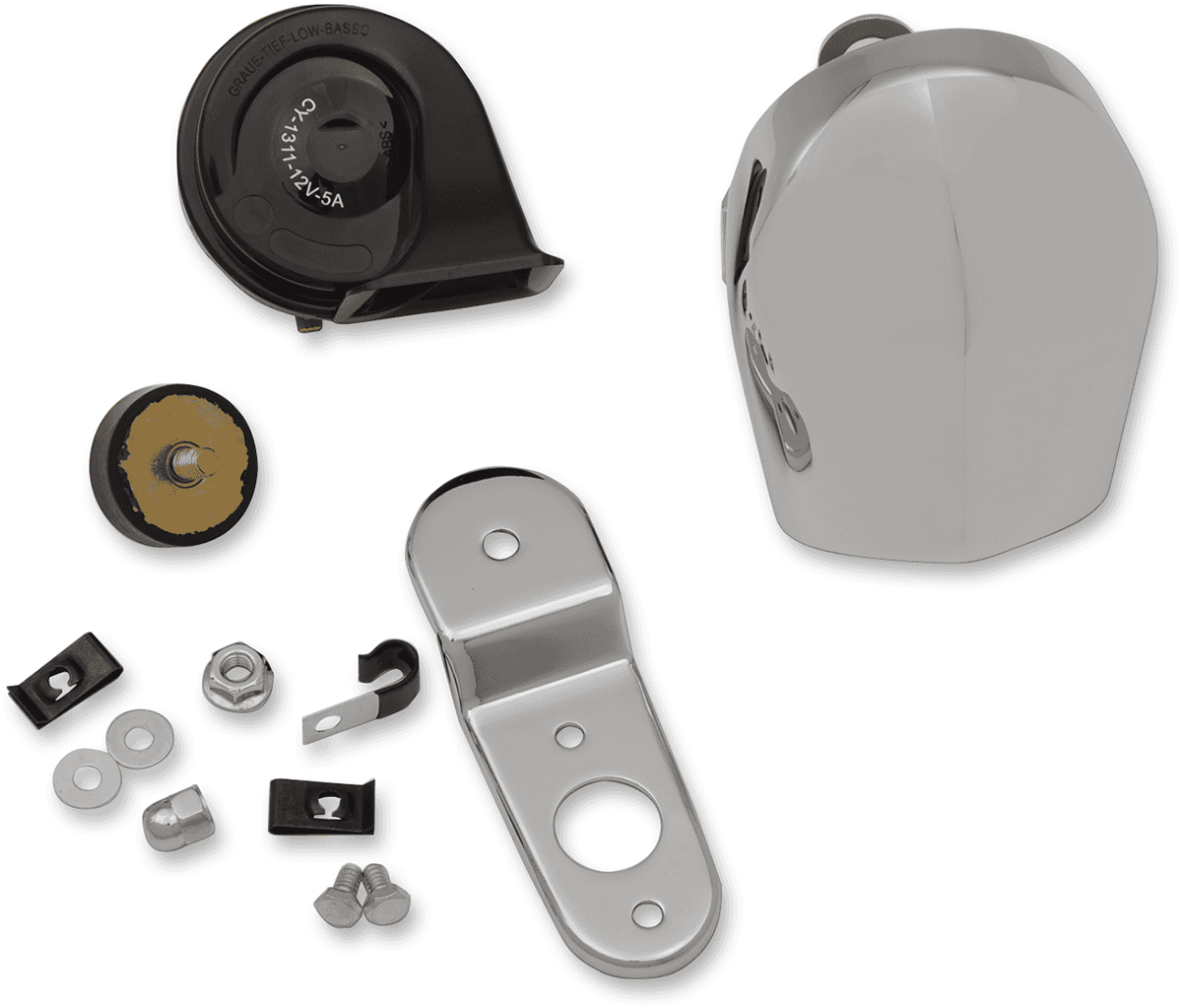 DRAG SPECIALTIES 2107-0245 Horn Kit - Chrome