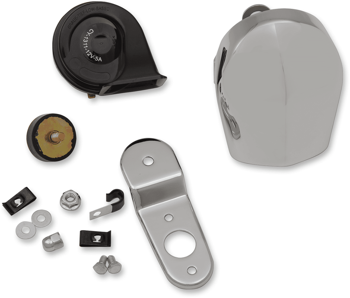 DRAG SPECIALTIES 2107-0245 Horn Kit - Chrome