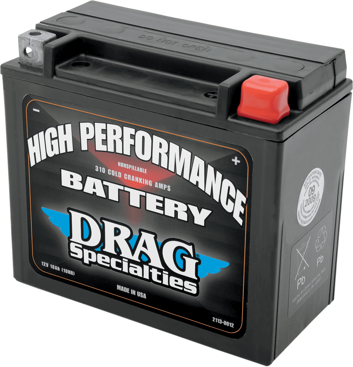 DRAG SPECIALTIES 2113-0012 High Performance Battery - YTX20HL