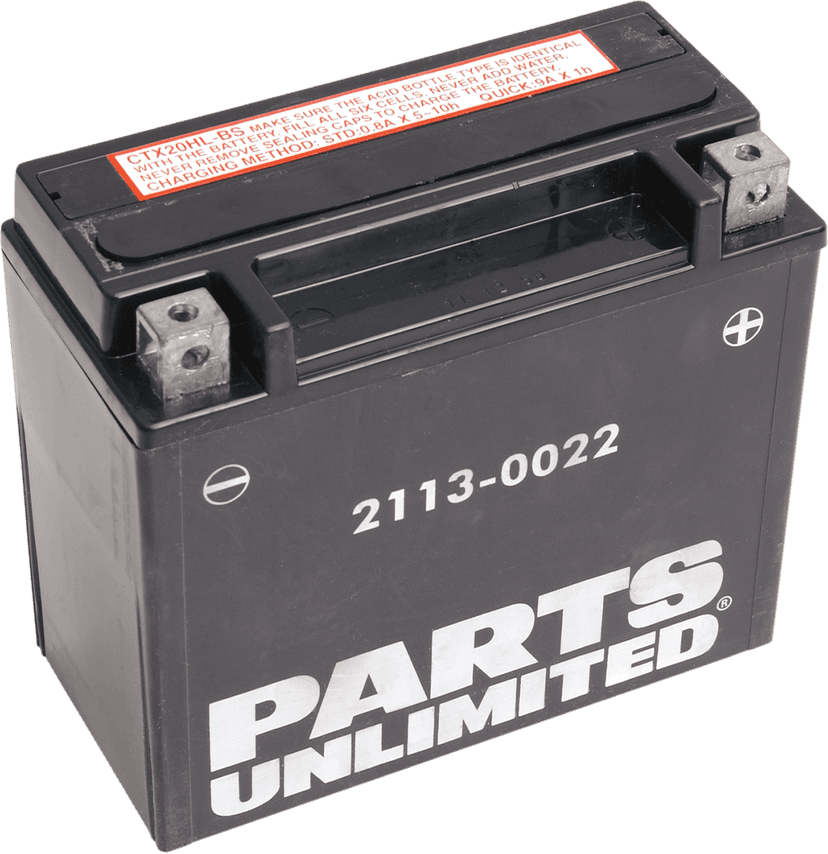 PARTS UNLIMITED 2113-0022 AGM Battery - YTX20HL-BS .948 L