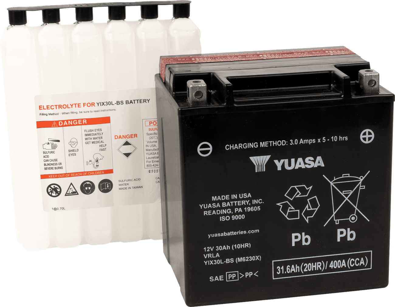 YUASA 2113-0319 AGM Battery - YIX30L-BS-PW