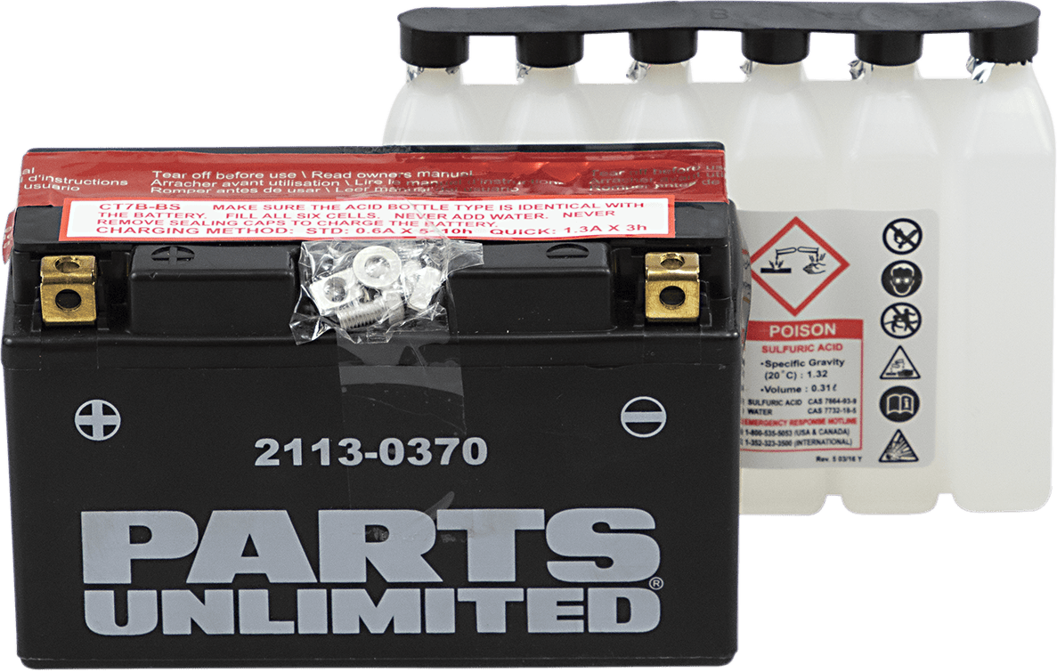 PARTS UNLIMITED 2113-0370 AGM Battery - YT7B-BS