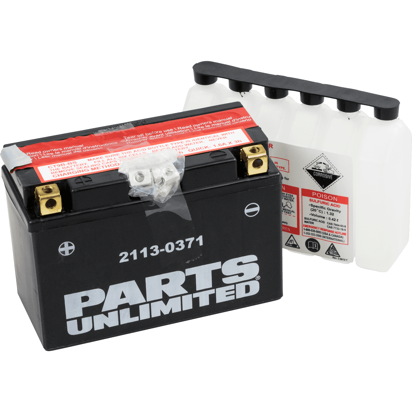 PARTS UNLIMITED 2113-0371 AGM Battery - YT9B-BS