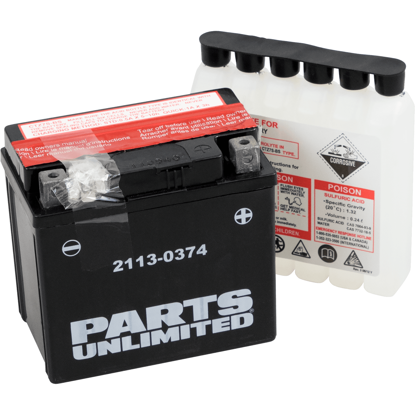 PARTS UNLIMITED 2113-0374 AGM Battery - YTZ7S-BS