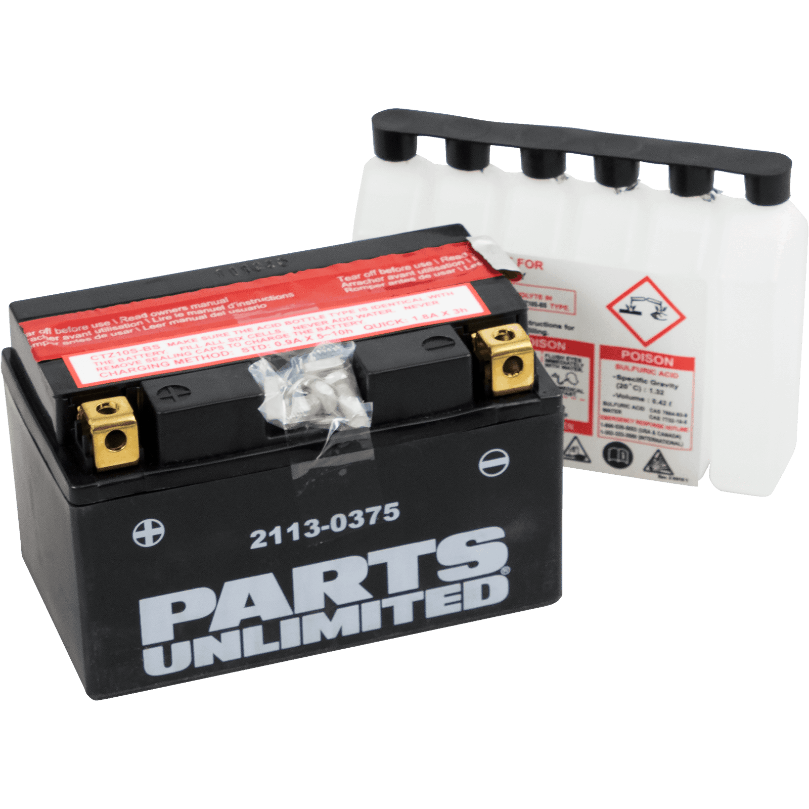 PARTS UNLIMITED 2113-0375 AGM Battery - YTZ10S-BS