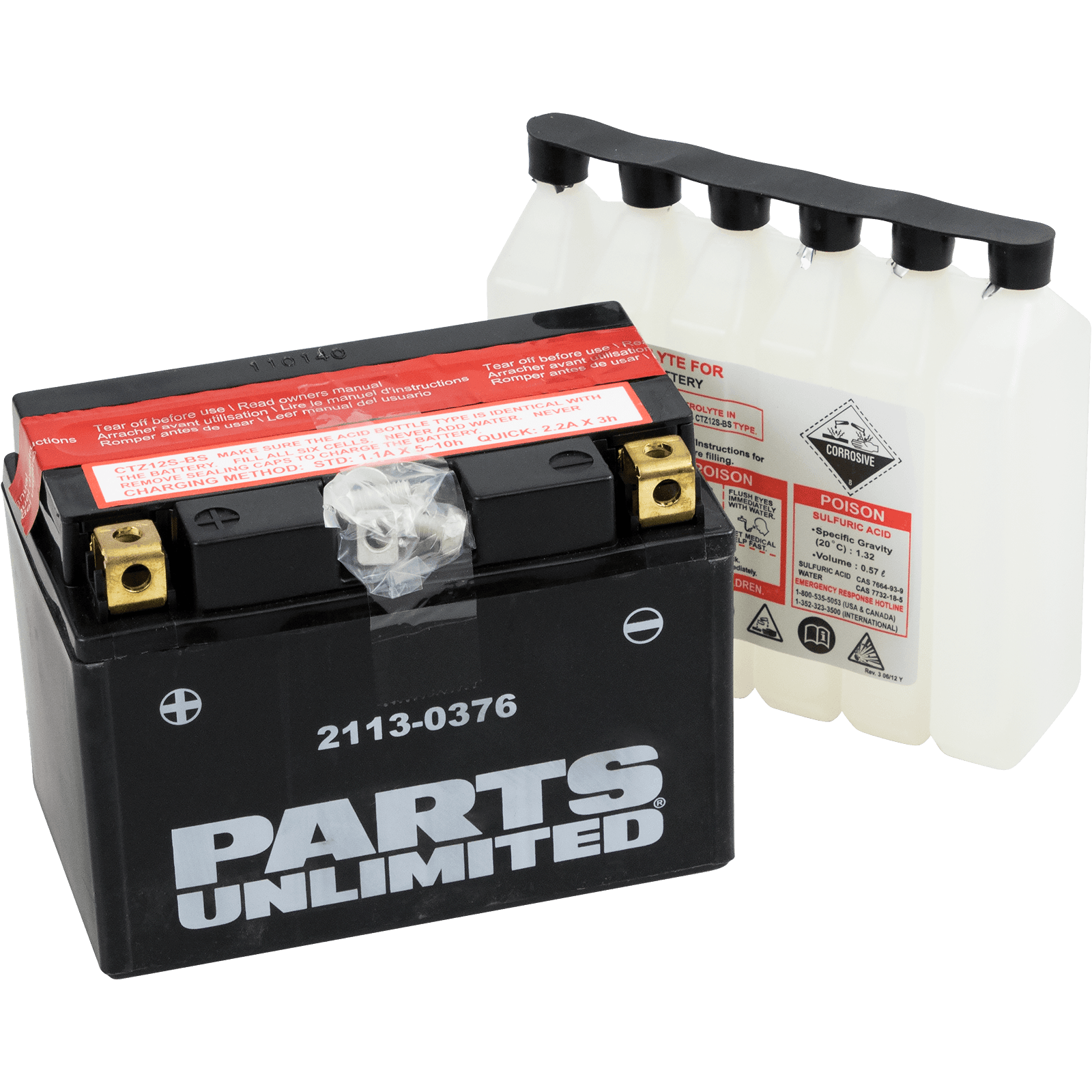 PARTS UNLIMITED 2113-0376 AGM Battery - YTZ12S-BS