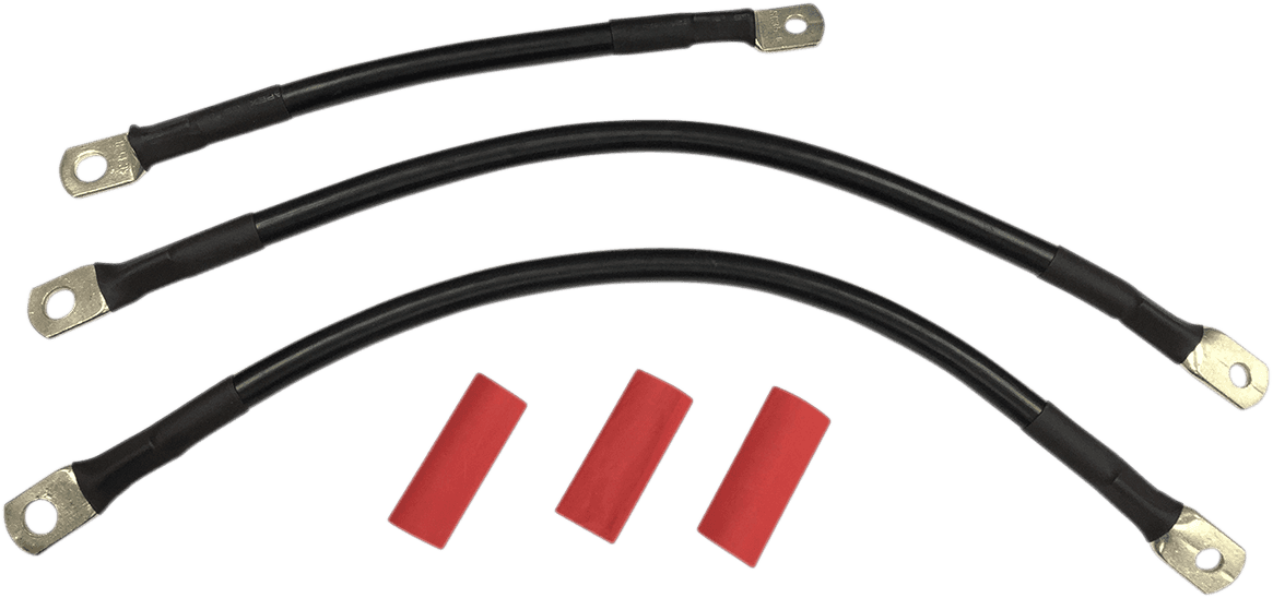 DRAG SPECIALTIES 2113-0661 Black Battery Cable Set - '99-'08 FL