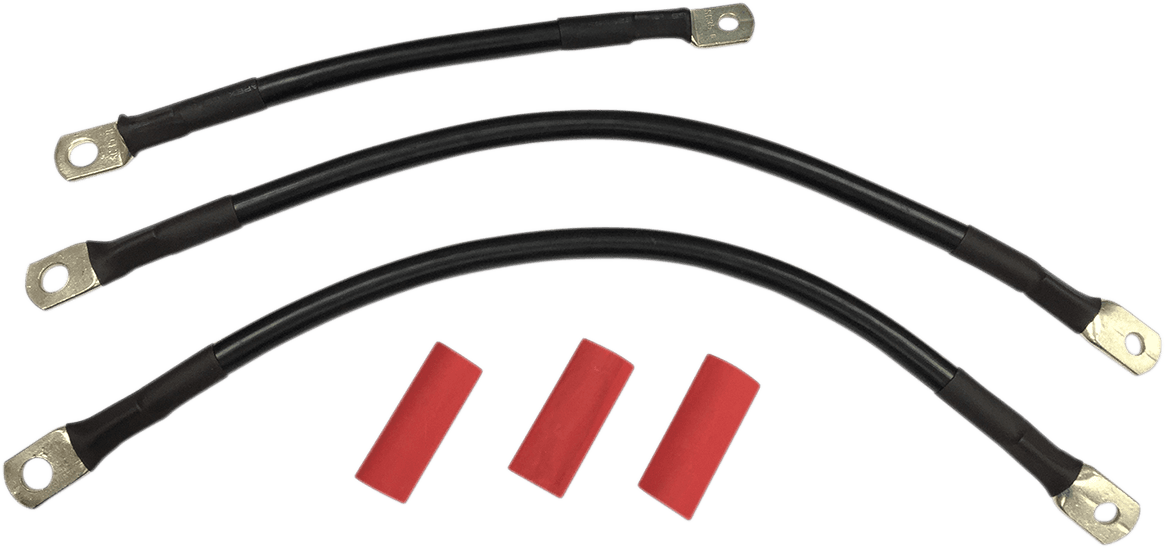 DRAG SPECIALTIES 2113-0661 Black Battery Cable Set - '93-'08 FL