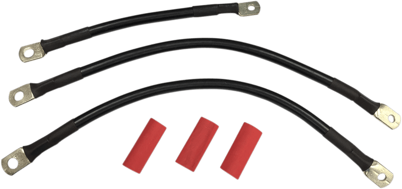 DRAG SPECIALTIES 2113-0661 Black Battery Cable Set - '93-'08 FL