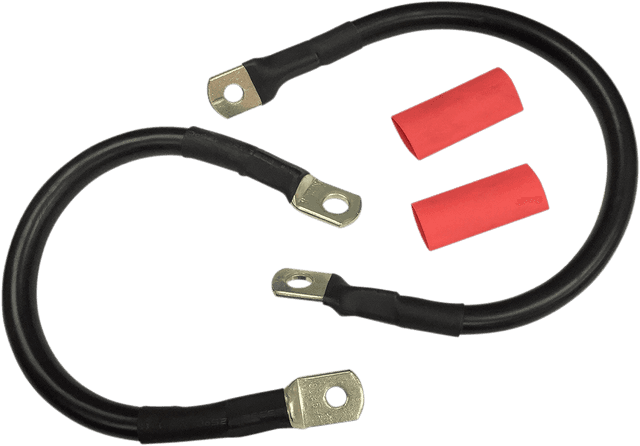 DRAG SPECIALTIES 2113-0662 Black Battery Cable Set - '89-'08 ST