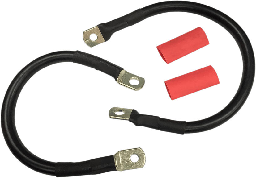DRAG SPECIALTIES 2113-0662 Black Battery Cable Set - '89-'08 ST