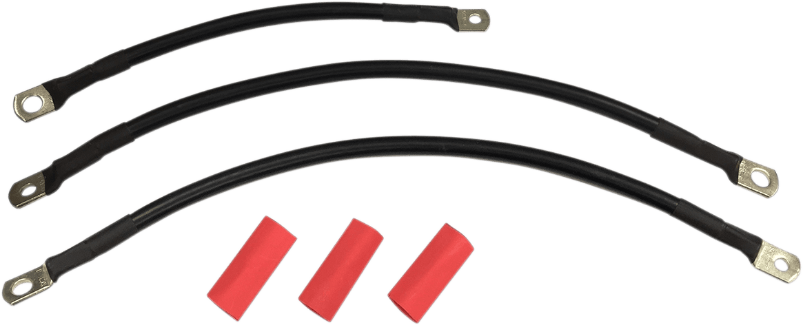DRAG SPECIALTIES 2113-0663 Black Battery Cable Set - '94-'09 Dyna