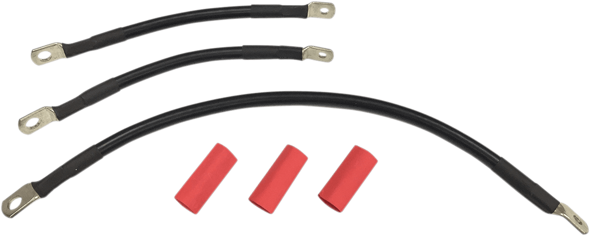 DRAG SPECIALTIES 2113-0664 Black Battery Cable Set - '91-'93 Dyna